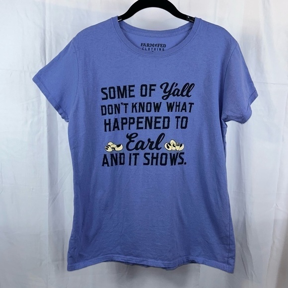 Farm Fed My Name Is Earl Shirt Short Sleeve TV Graphic Tee Pullover Crewneck Top - Picture 3 of 8
